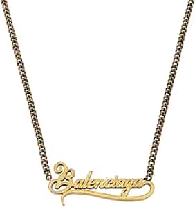 Amazon | [バレンシアガ] TYPO ロゴ プレート ネックレス ペンダント